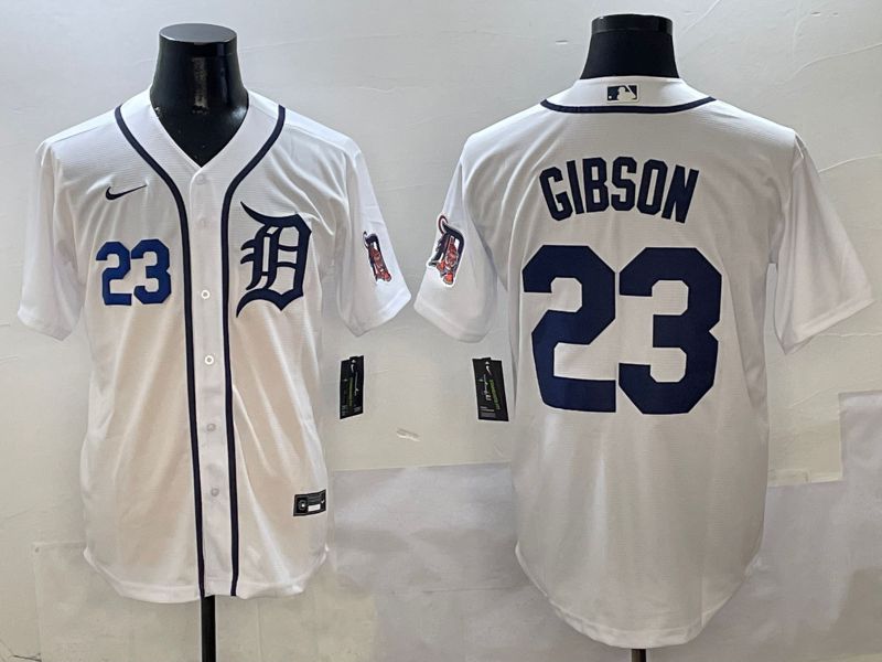 Men Detroit Tigers #23 Gibson White Game Nike 2025 MLB Jersey style 4->detroit tigers->MLB Jersey